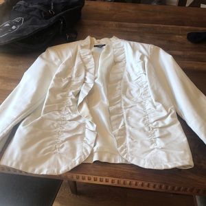 Alfani Fake White Leather Jacket
